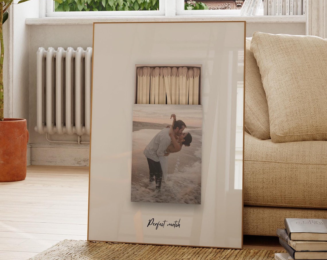 Custom Photo Matchbox Print Personalized Wedding Keepsake Frame Decor - Image 2