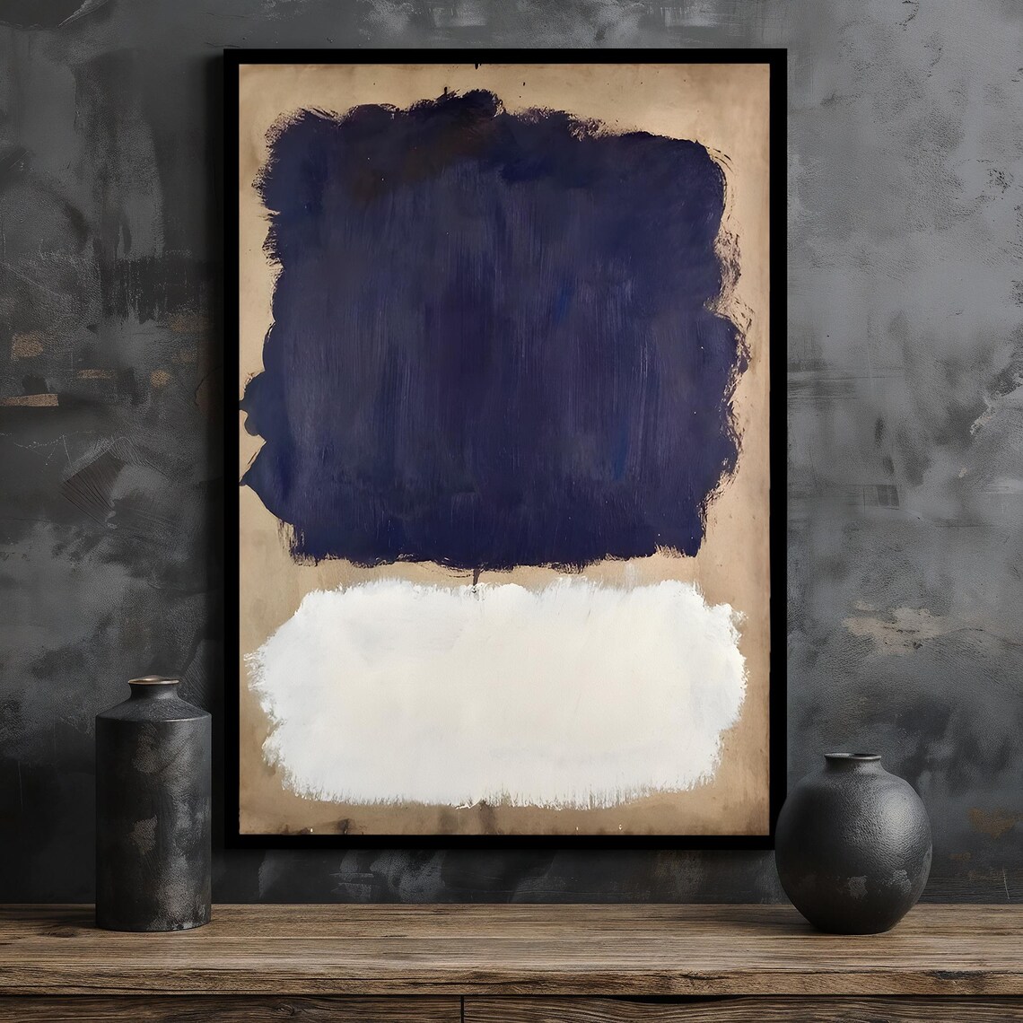 Mark Rothko Dark Blue And White Expressionism Art