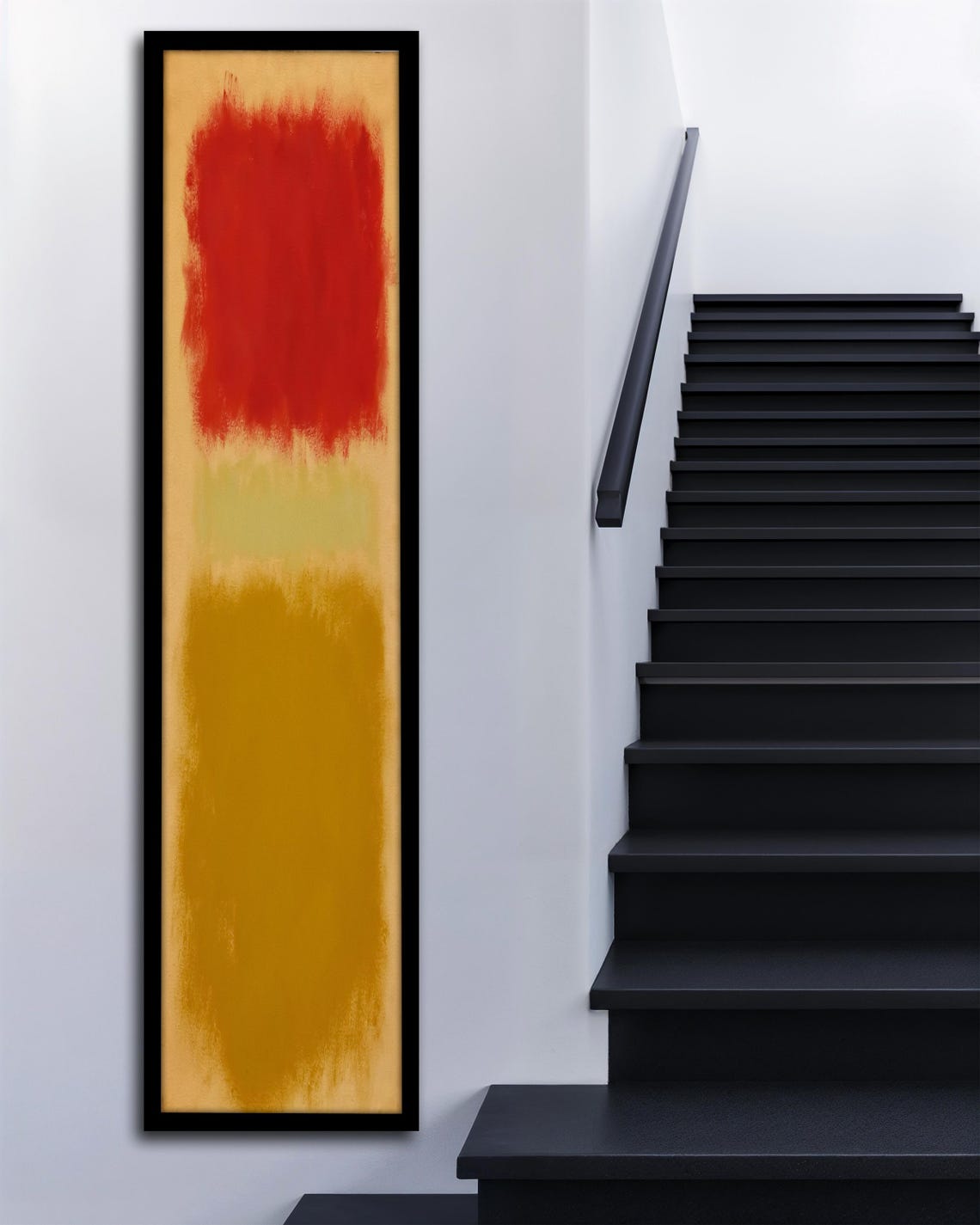 Rothko Style Red Gold Amber Color Field Vertical Abstract Art Poster - Image 3