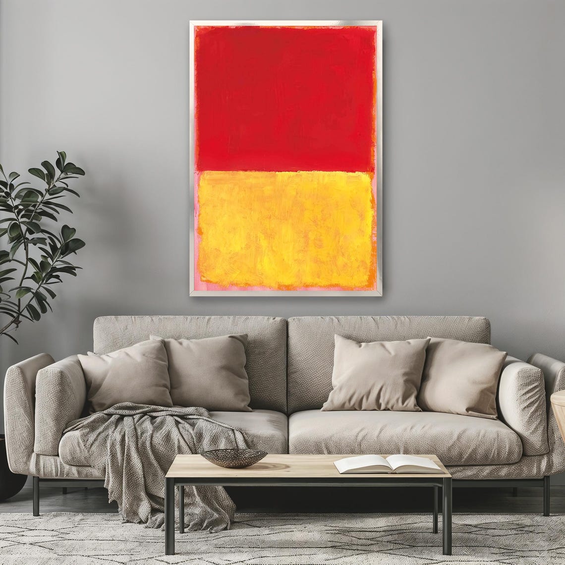 Mark Rothko Red And Yellow Color Block Bold Abstract Art Poster - Image 3
