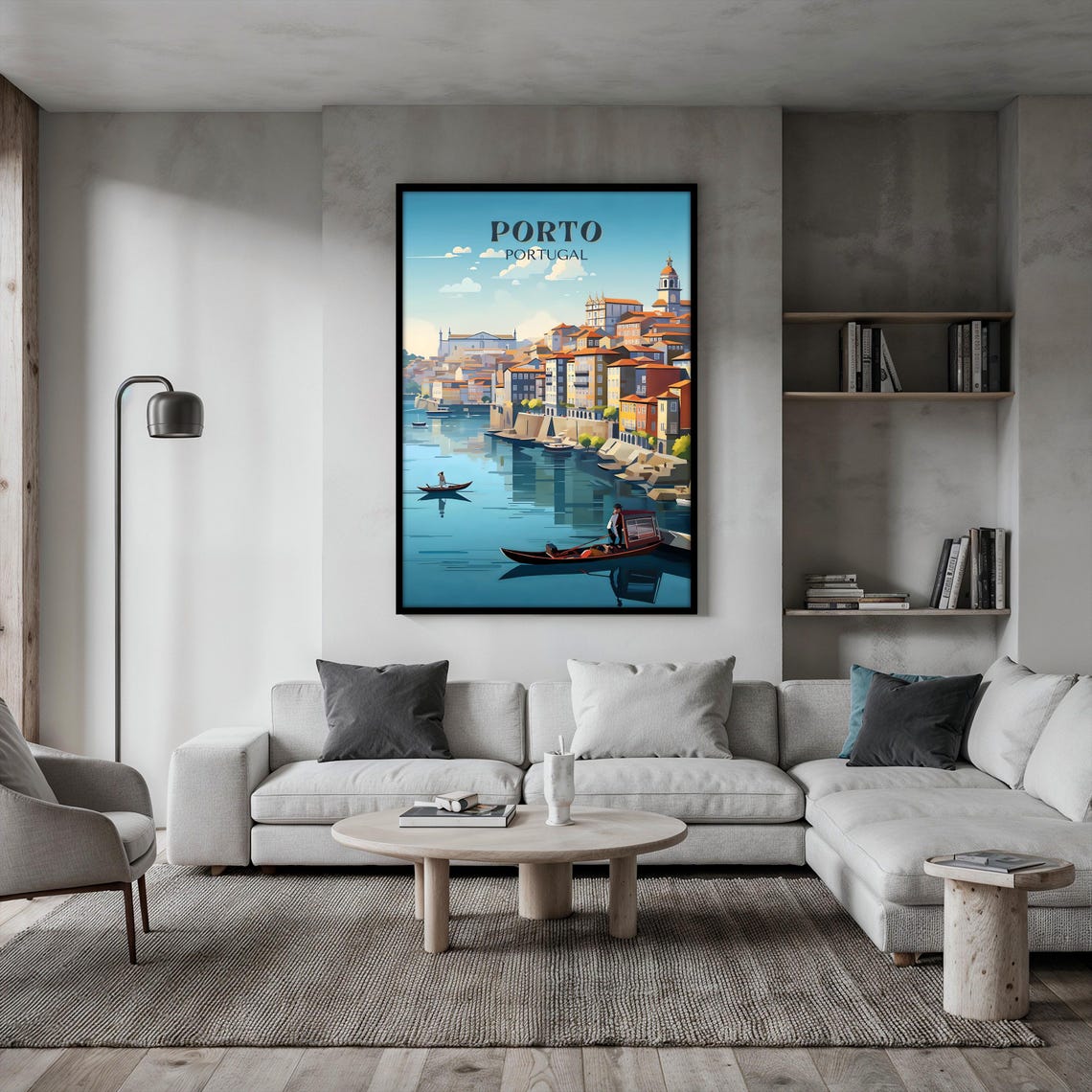 Porto Portugal Poster Art Vibrant Cityscape Wall Decor Travel Poster Portugal Poster Coastal River Scene Wall Art Art Gift - Image 2