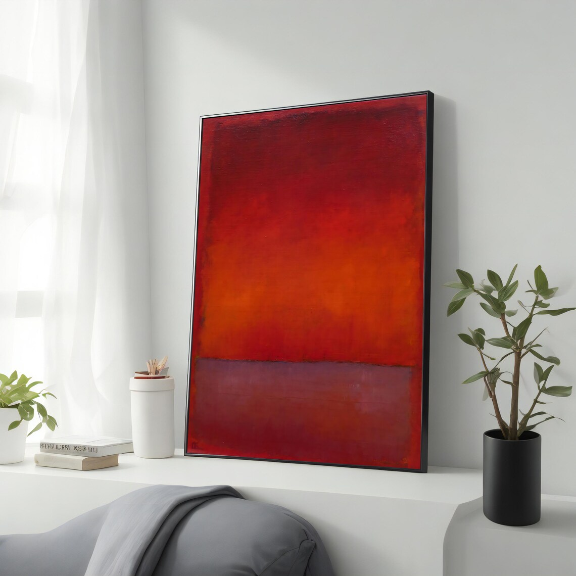 Mark Rothko Style Red Color Field Abstract Painting Modern Art Poster