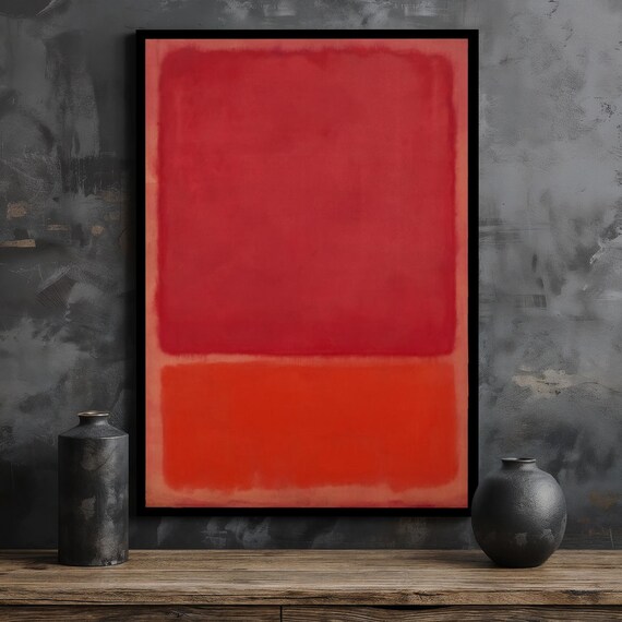 Red Mark Rothko Art Print Minimalist Abstract Wall Decor Contemporary Poster Modern Wall Art Gift