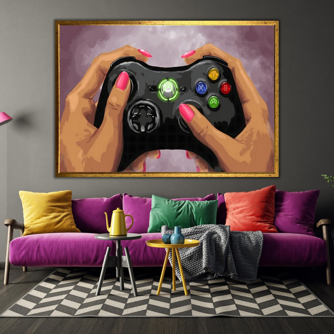 Game Console Art Gamer Room Decor Ready To Hang Wall Decor Wall Art Gift For Game Lovers - Image 3