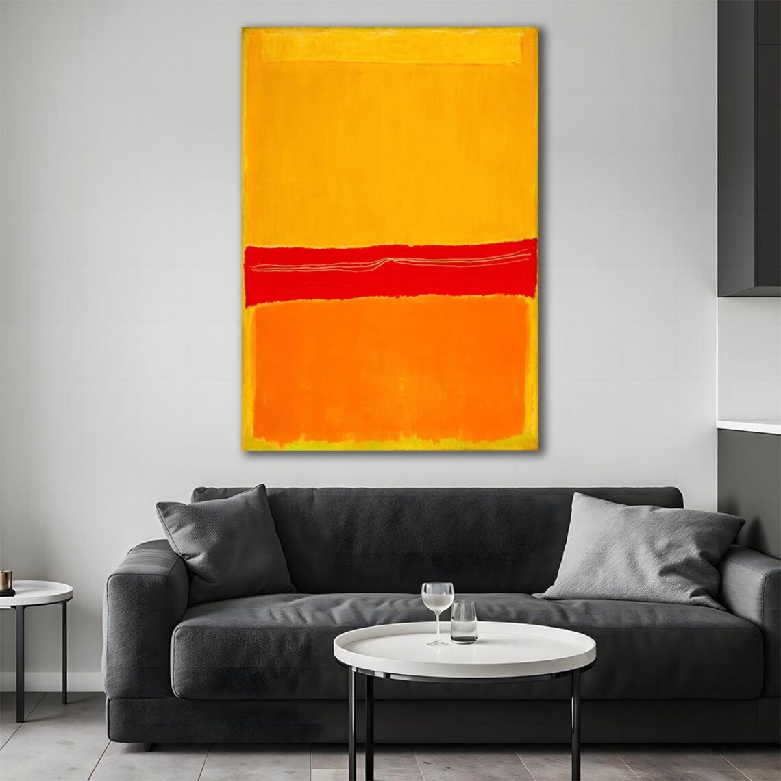 Mark Rothko Yellow Orange Red Stripe Color Field Abstract Art Poster - Image 4