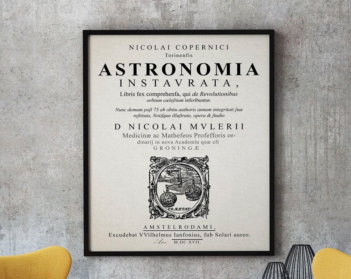 Copernicus Heavenly Spheres Title Page Art Print