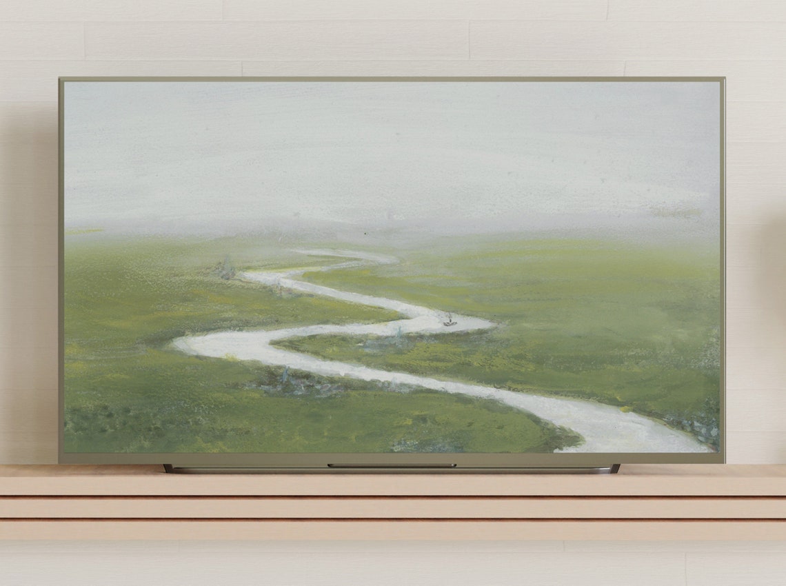 Frame Tv Art Vintage Landscape Paintings River Paintings Tv Artworks Instant - Image 3