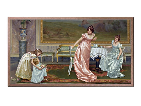 Frame Tv Art Vintage The Tea Party Victorian Painting Art For Tv Art Instant