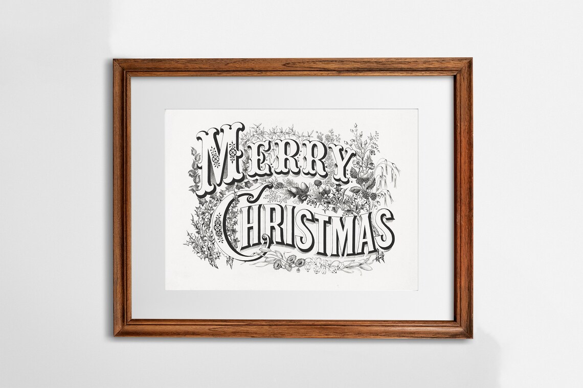 Christmas in the 1870s Vintage Lithograph Art Print - Image 3
