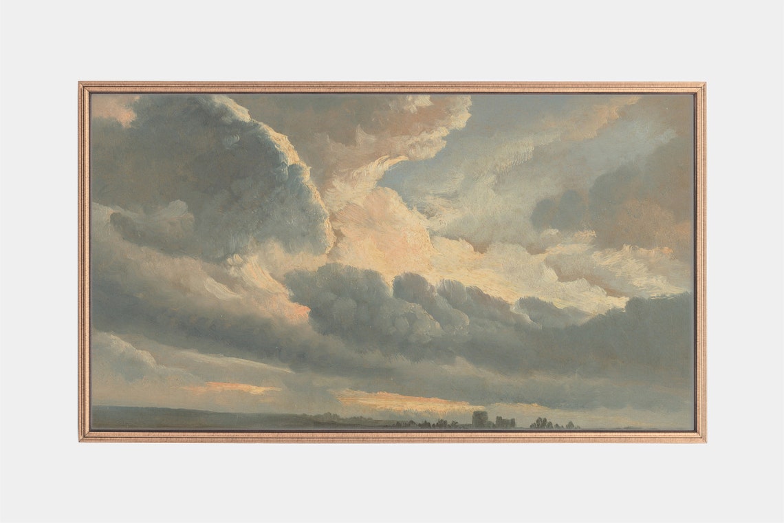 Frame Tv Art Cloud Landscape Paintings Vintage Sky Artworks Tv Art Instant