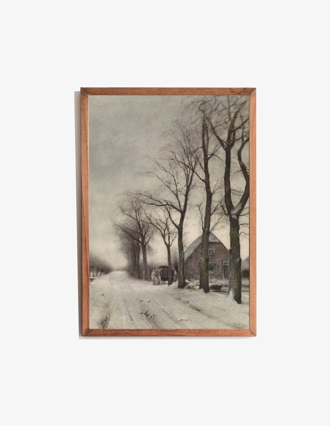 Winter Landscape Vintage Art Print, Farmhouse Decor - Image 3