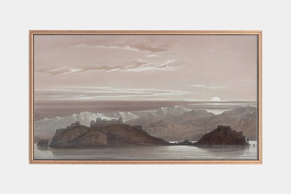 Frame Tv Art Landscape Paintings 1839 Lithographs Mountains In Art Vintage Artwork Tv Art Instant