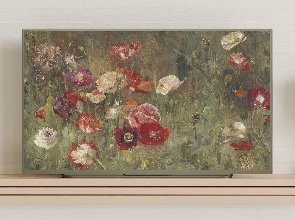 Poppies Vintage Garden Painting, Floral Art Print - Image 3