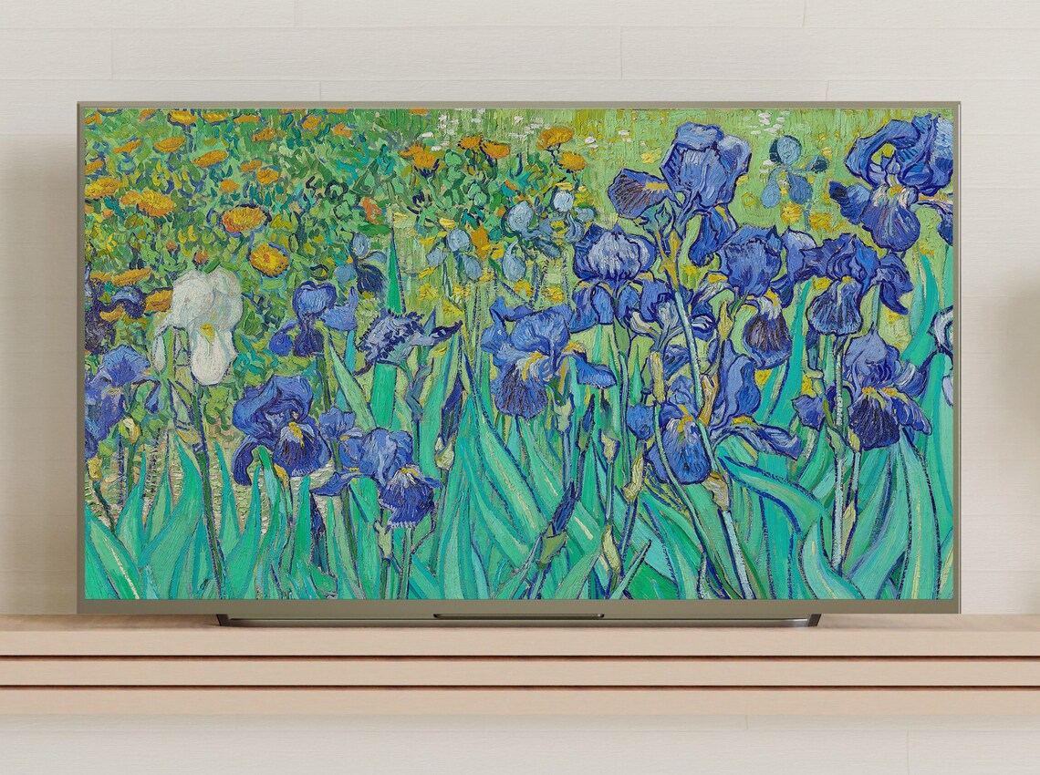 Van Gogh Irises Blue Floral Garden Famous Oil Painting Masterpiece Wall Art - Image 3