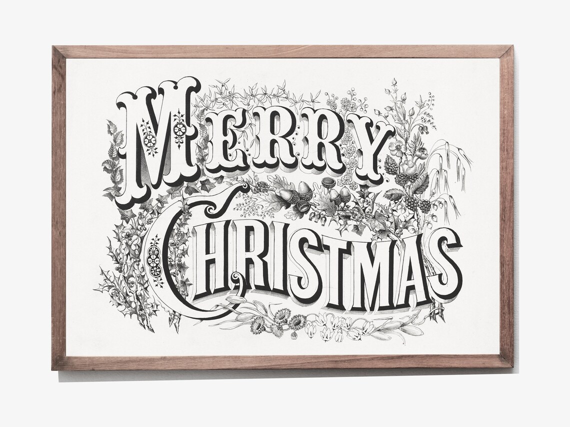Christmas in the 1870s Vintage Lithograph Art Print