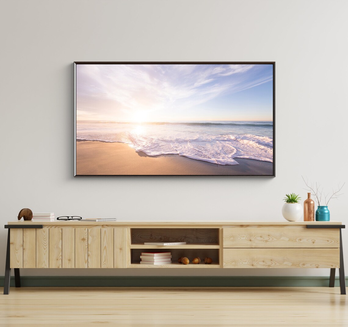 Beach Frame TV Art, Coastal Wall Art Print - Image 2