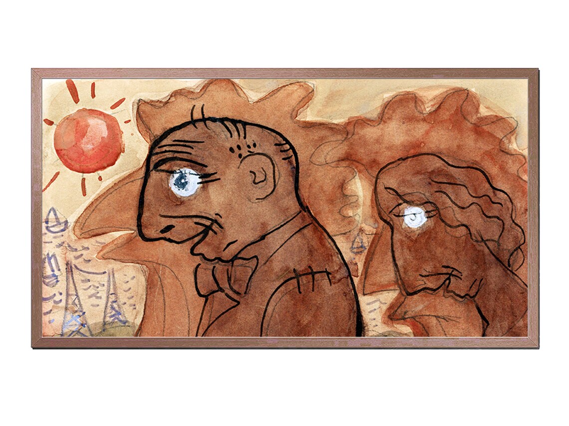 Frame Tv Art Vintage Caricature Of Leo Gestel And His Wife The Frame Tv Art Modernism Artwork Art Futurism Instant