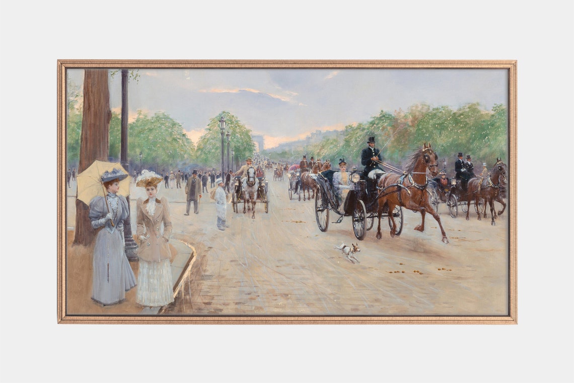 Frame Tv Art Paintings Of Paris Paintings Of Women From France French Cityscape Art Vintage Artwork Instant
