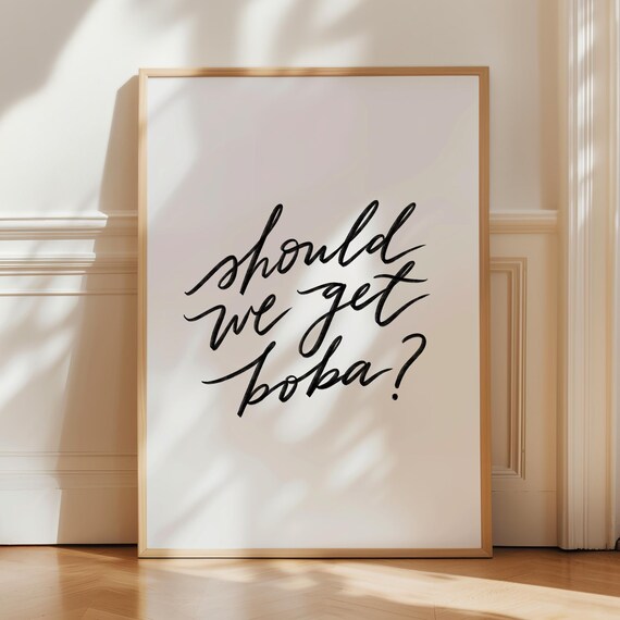 Boba Tea Art Print, Whimsical Kitchen Wall Art