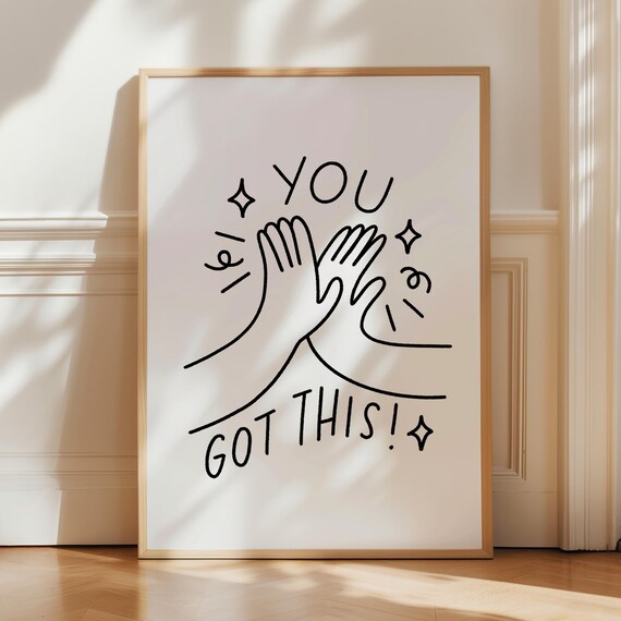 You Got This High Five Hands Doodle Kids Encouragement Poster