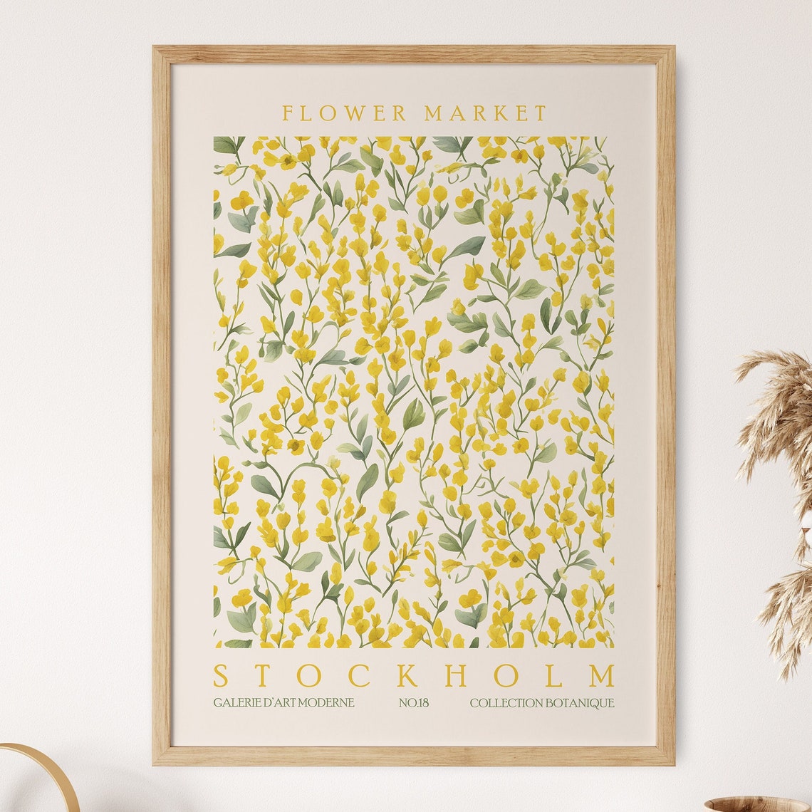 Stockholm Flower Market Yellow Mullein Blooms Botanical Poster