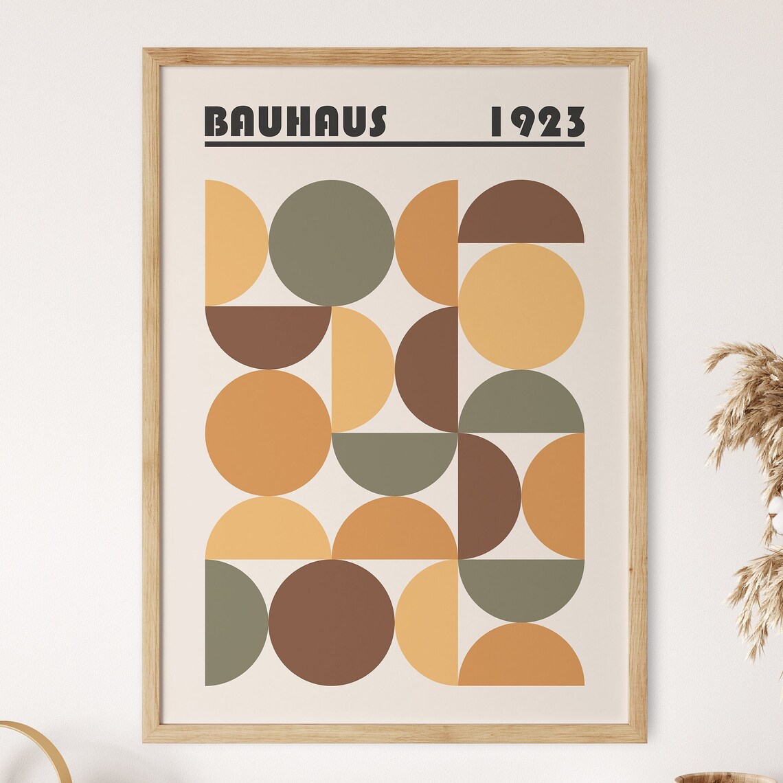 Bauhaus Minimalist Exhibition Poster, Mid-Century Art