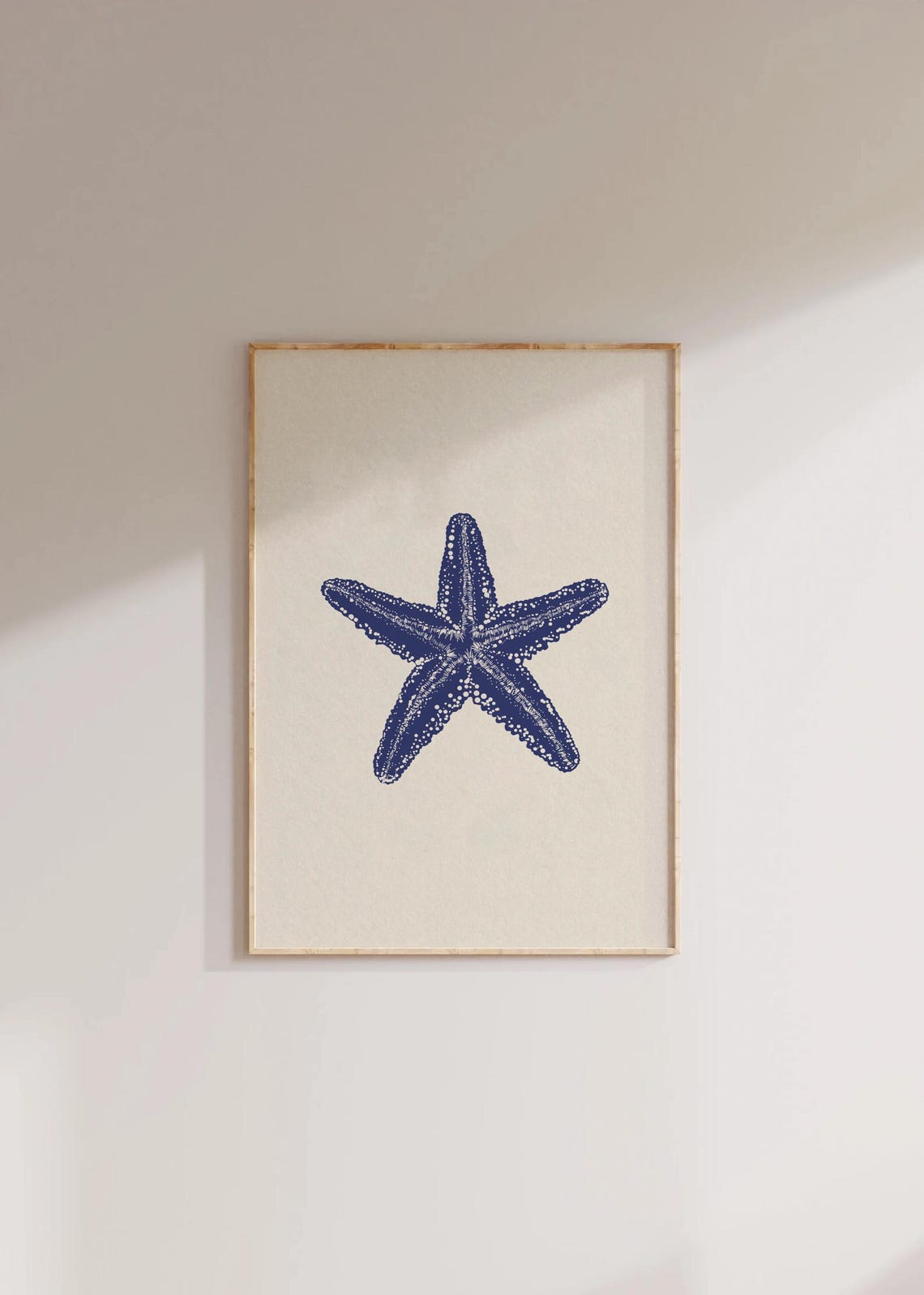 Blue Starfish Coastal Sea Life Minimalist Ocean Beach Art Poster