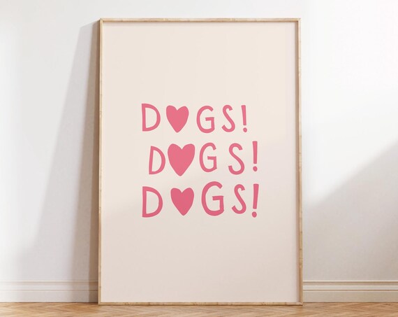Cute Dog Print Minimalist Heart Decor Dog Owner Gift Puppy Poster Trendy Dog Wall Art Heart Typography Poster 1 Print