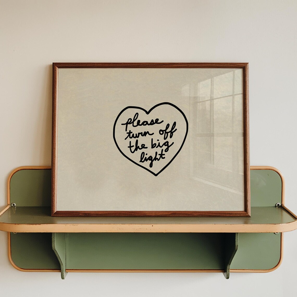 Turn Off Big Light Handdrawn Heart Art Print