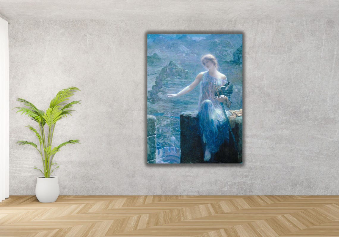 Edward Robert Hughes Valkyries Vigil Sword Maiden Moonlit Sea Poster - Image 3