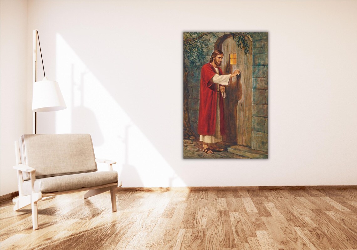 Christ Knocking at the Door Religious Christian Faith Oil Painting Poster - Image 3