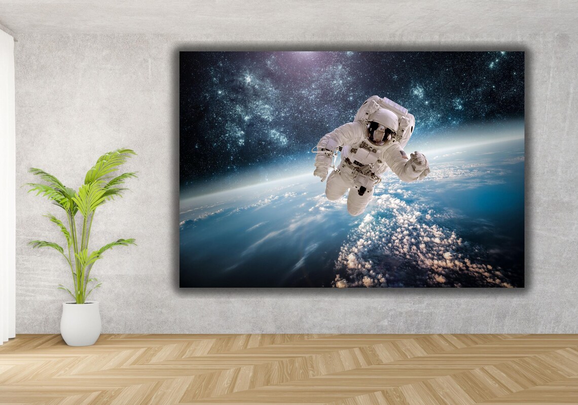 Astronaut Spacewalk Above Earth Starfield NASA Space Exploration Photo Poster - Image 3