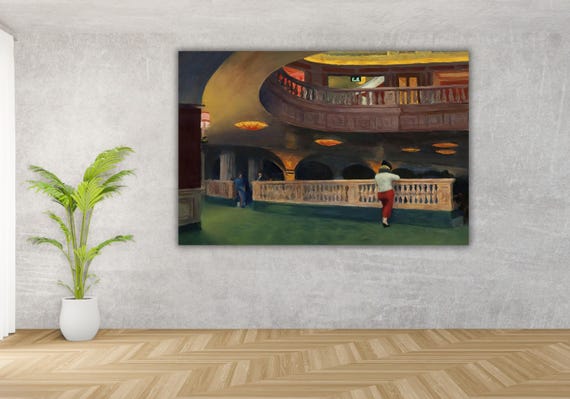 Edward Hopper Wall Decor Abstract Artwork Expressionism Print The Sheridan Theatre Art Art Poster Gift Reproduction Painting