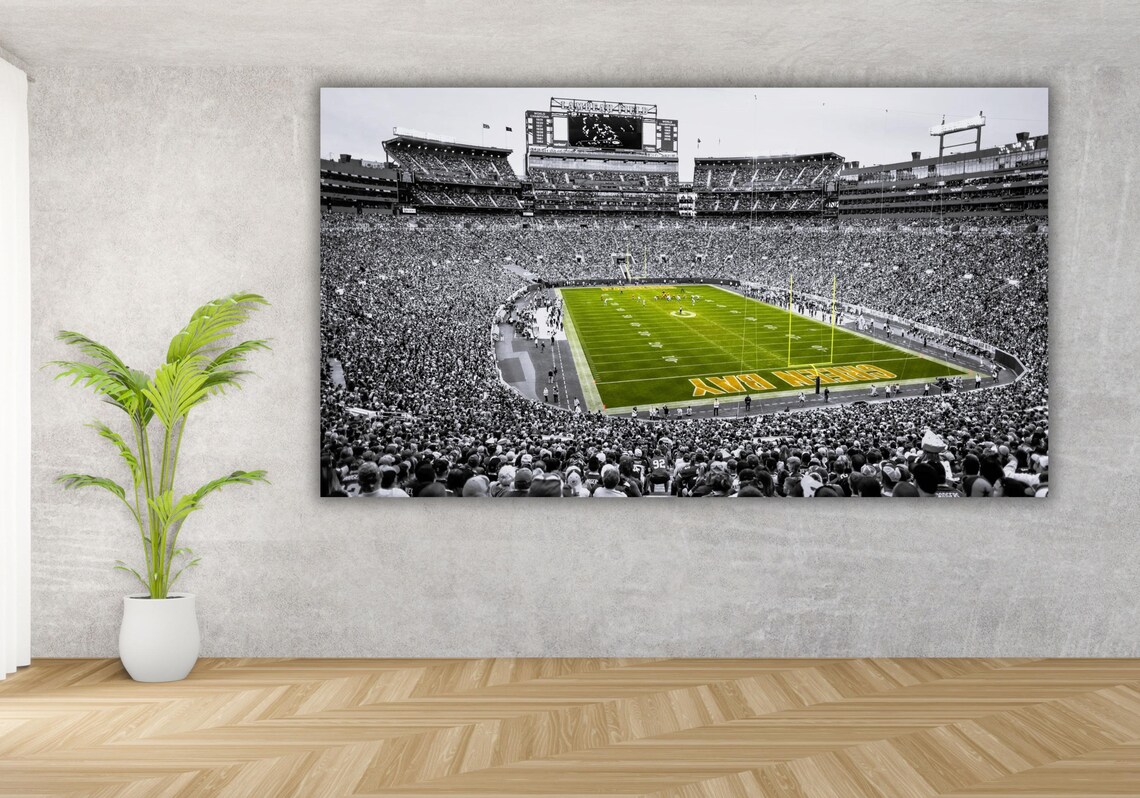 Lambeau Field Green Bay Packers Stadium Football Night Poster - Image 2