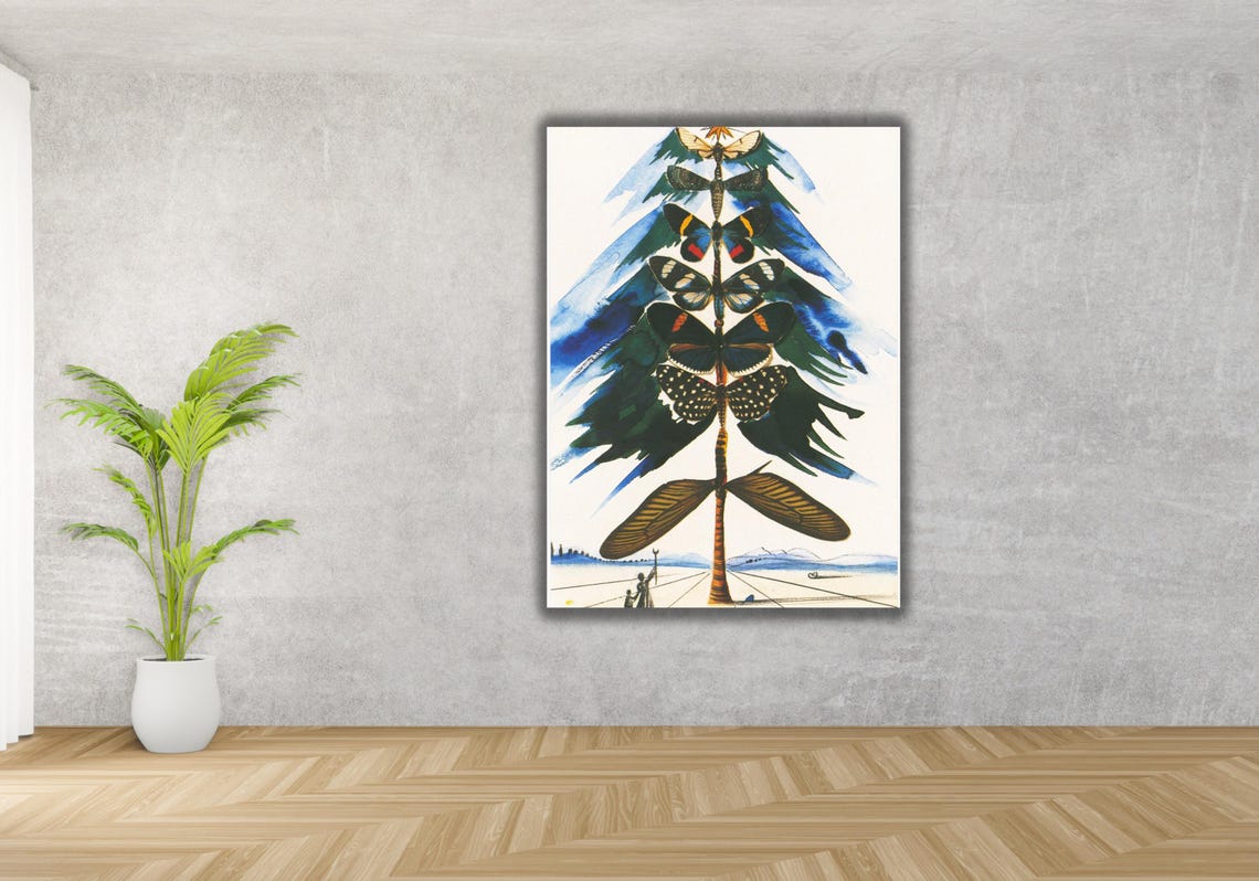 Salvador Dalis 1959 Christmas Tree Of Butterflies Vintage Poster Art Wall Art Abstract Art Salvador Dali Reproduction Print - Image 3