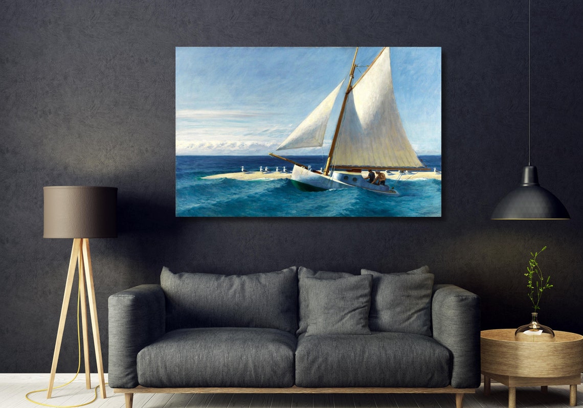 Edward Hopper Sailboat with Seagulls American Realism Seascape Poster - Image 3