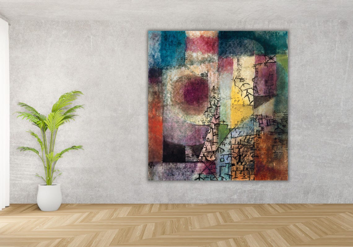 Paul Klee Untitled 1914 Abstract Watercolor Glyphs Color Blocks Poster - Image 3