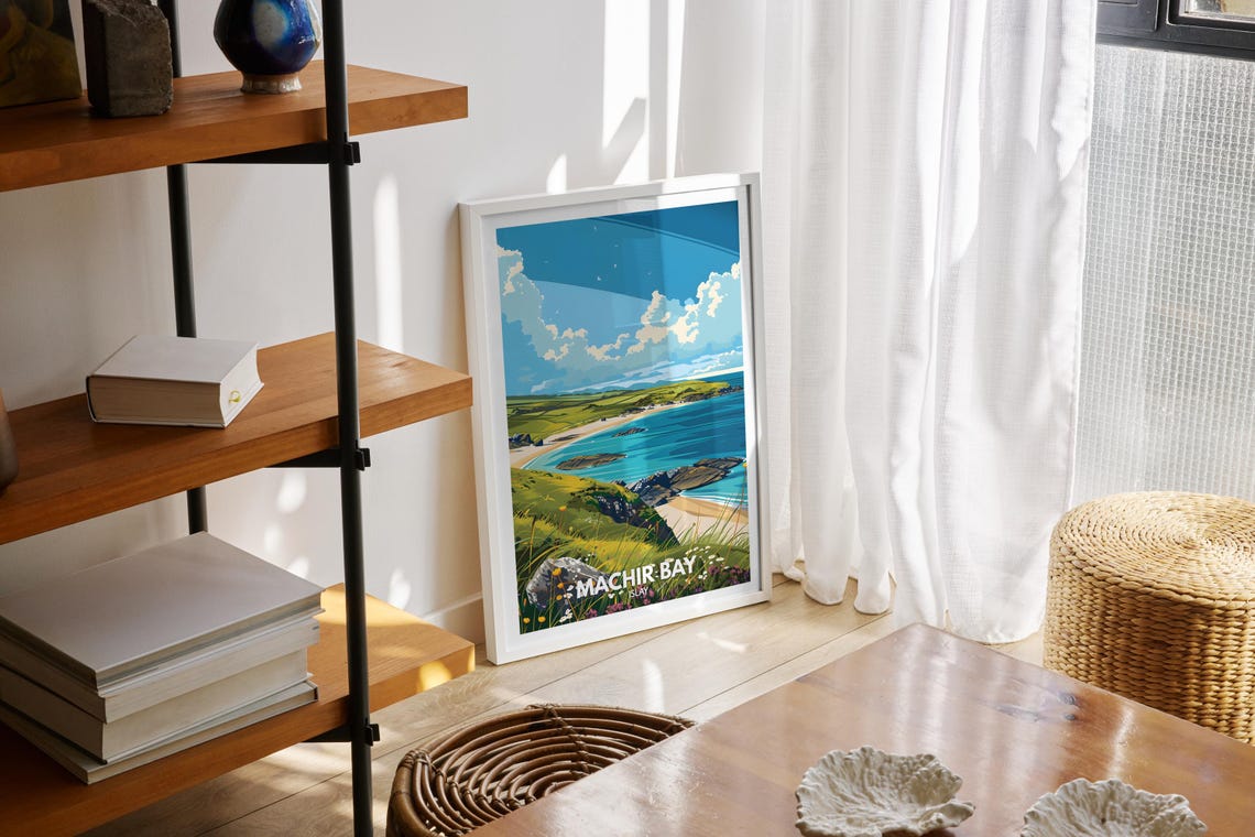 Machir Bay Islay Scotland Green Coast Sandy Bay Wildflowers Poster - Image 2