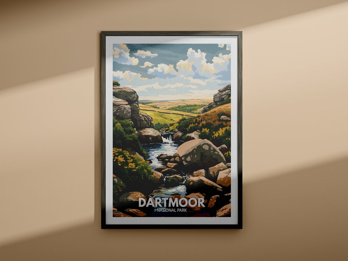 Dartmoor National Park Travel Poster Dartmoor Print England National Park Wall Art United Kingdom Nature Print British National Parks - Image 4