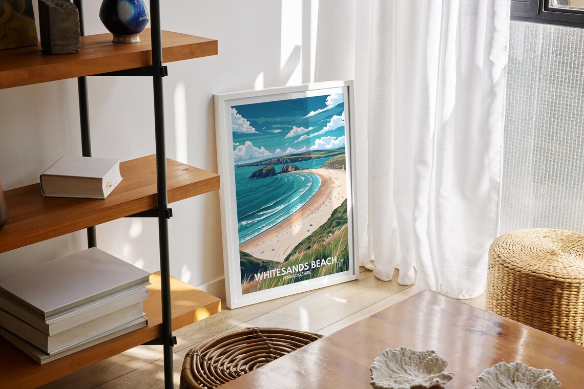 Whitesands Beach Pembrokeshire Sandy Bay Turquoise Sea Poster - Image 2