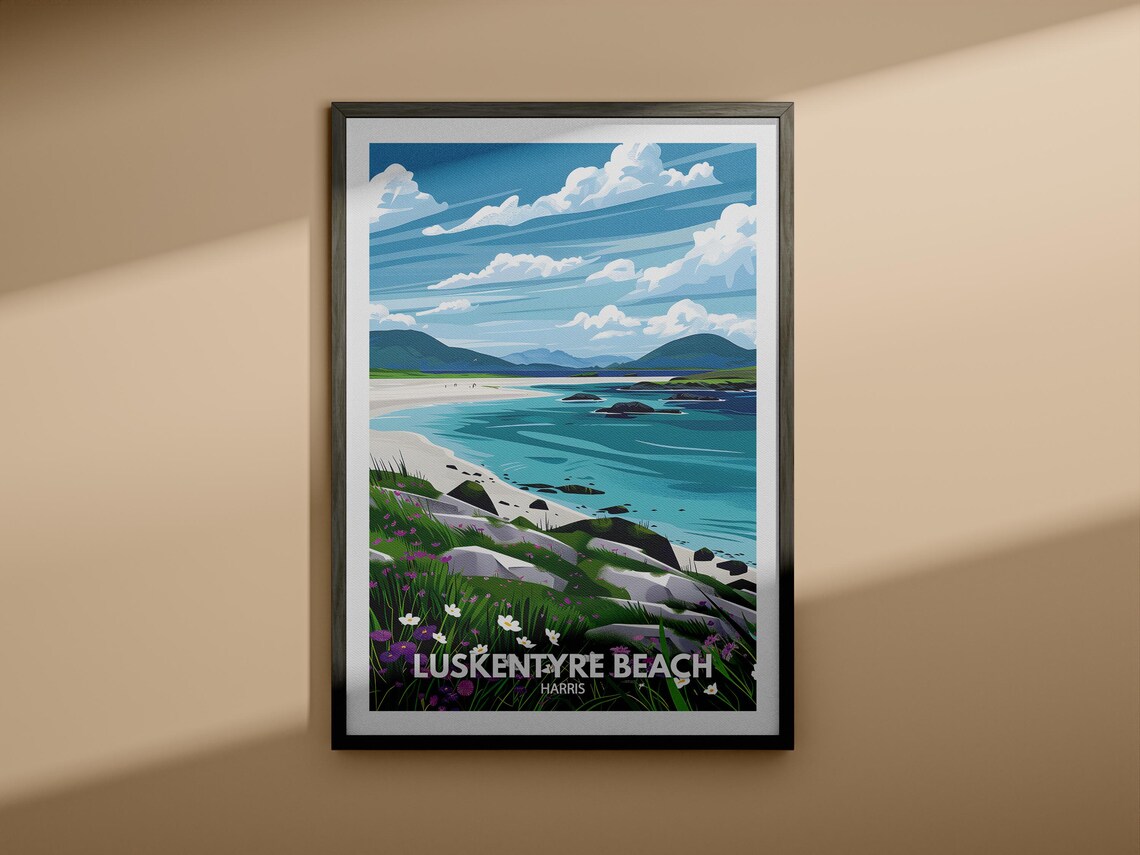 Luskentyre Beach Isle Of Harris White Sands Vintage Travel Poster - Image 4
