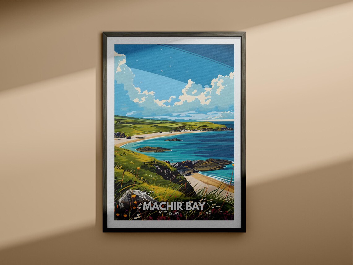 Machir Bay Islay Scotland Green Coast Sandy Bay Wildflowers Poster - Image 4