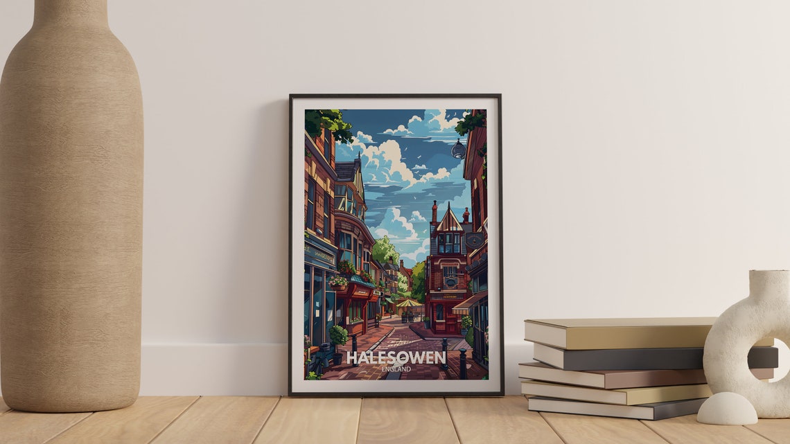 Halesowen Print Halesowen Poster Uk Wall Art England Wall Art Decor British Travel Poster United Kingdom Print England City Art - Image 3