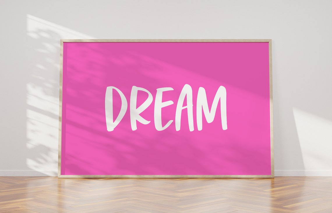 Pink Minimalist Aesthetic Poster Inspirational Wall Art For Teen Girl Room Cute Motivational Print Dopamine Dorm College Apartment Decor