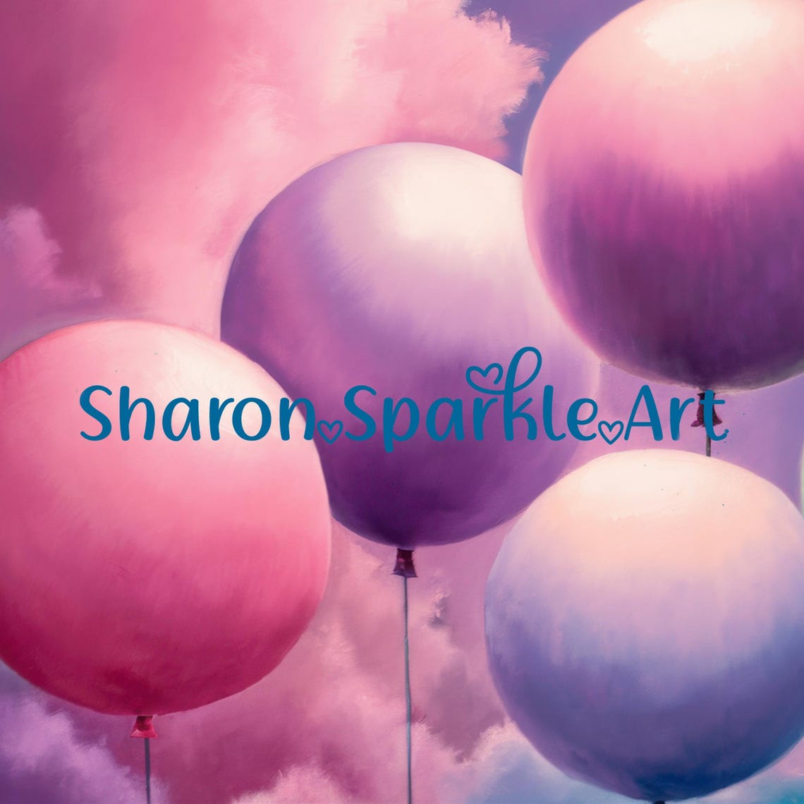 Frame Tv Art Birthday Party Decor Pastel Balloons Painting Baby Shower Frame Art Tv Bday Tv Picture Whimsical Pop Art Tv Screen - Image 4