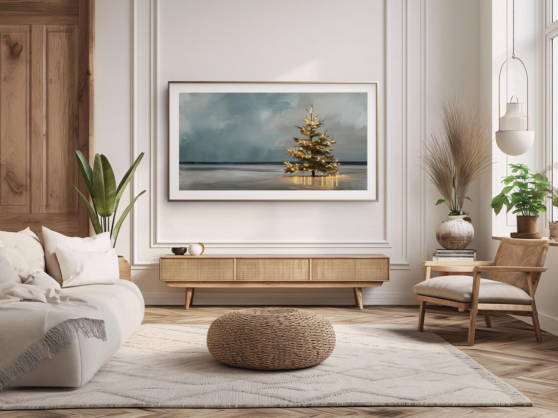 Christmas Tree Minimalist Coastal Holiday Art Print - Image 2