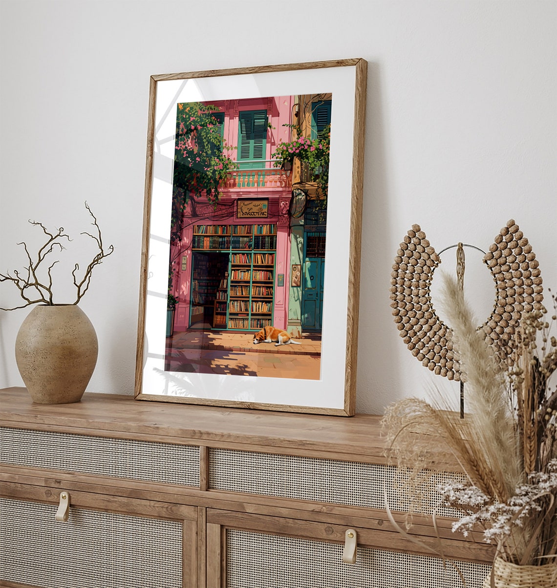 Indian Bookshop Illustration Art Print - Image 3