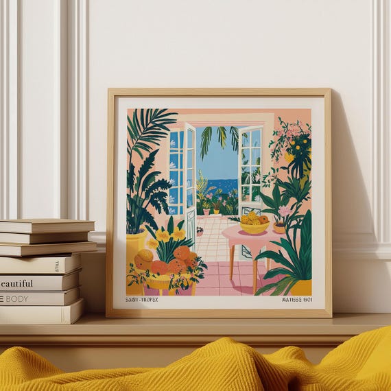 Saint Tropez Matisse Print French Riviera Coastal Wall Art Mediterranean Impressionist Poster For Living Room Kitchen Dining Bedroom