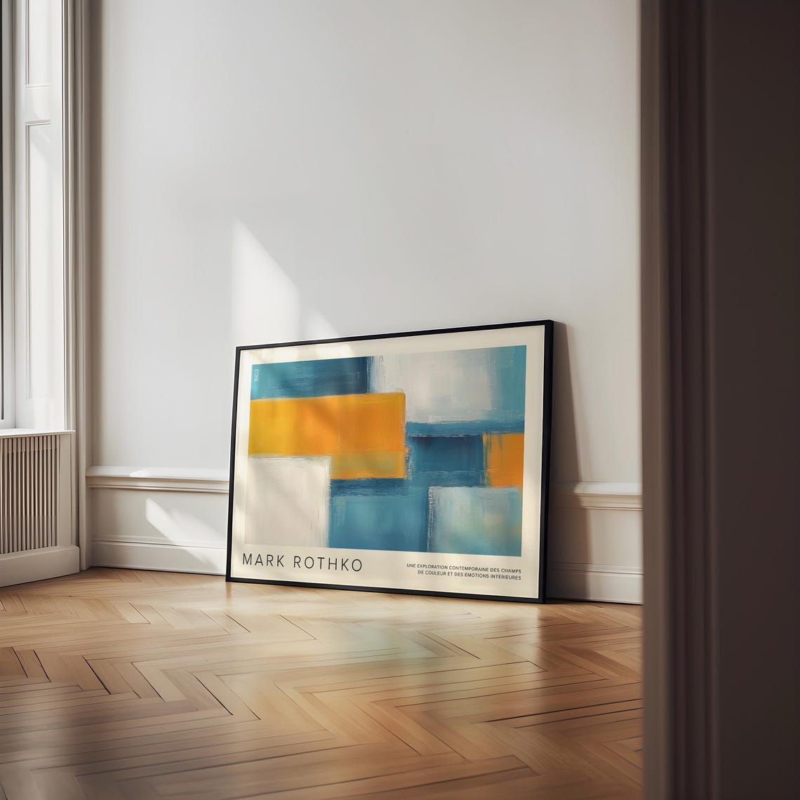 Mark Rothko Blue Yellow Abstract Color Field Exhibition Style Poster - Image 4