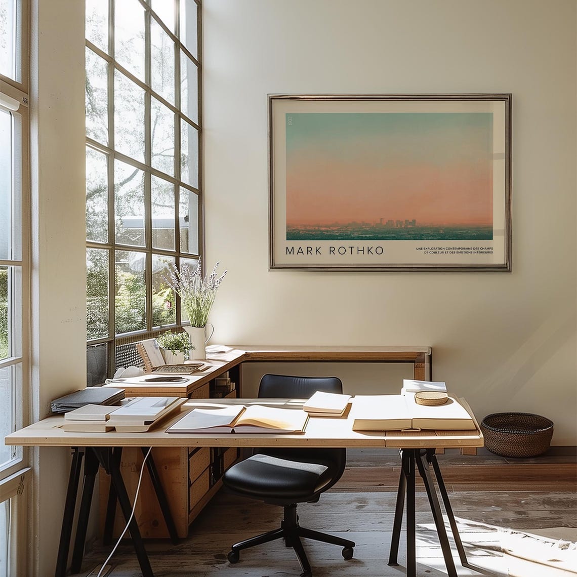Mark Rothko Pastel Cityscape Skyline Sunset Gradient Abstract Poster - Image 4